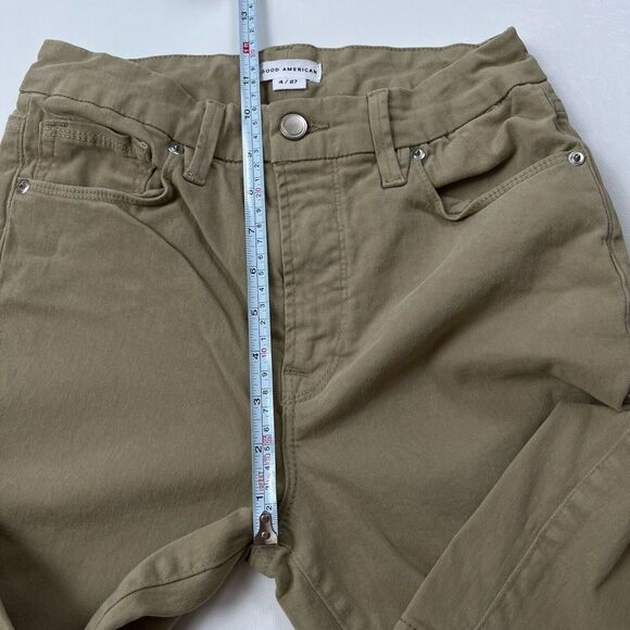 GOOD AMERICAN Good Classic Straight Leg Pants Jeans Postal Khaki Women's 4/27 - Picture 7 of 10